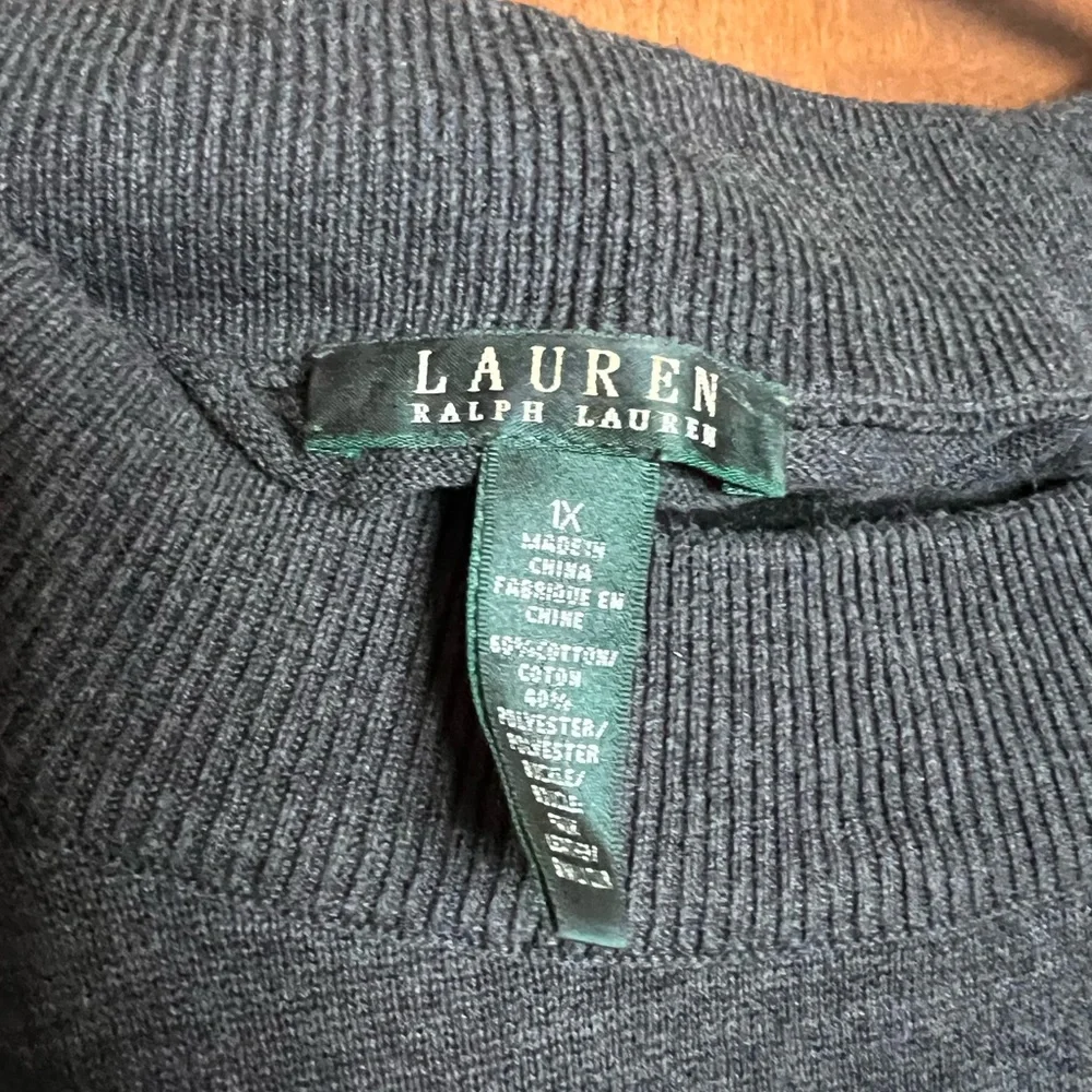 Ralph Lauren Charcoal Gray Scoop Neck Sweater with Buckle Accent - Picture 3 of 4